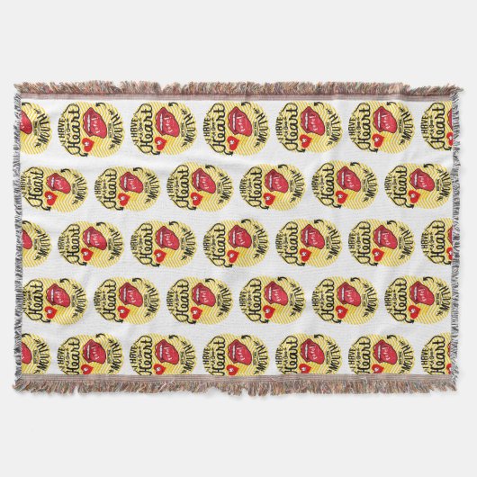 口が良い、ハートが良い スローブランケット (正面)