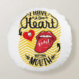 口が良い、ハートが良い ラウンドクッション