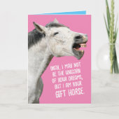 口におもしろいギフトの馬を見るな カード (正面)