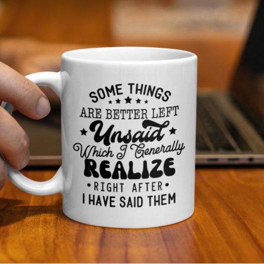 口に出さぬ方離れが好いおもしろい コーヒーマグカップ