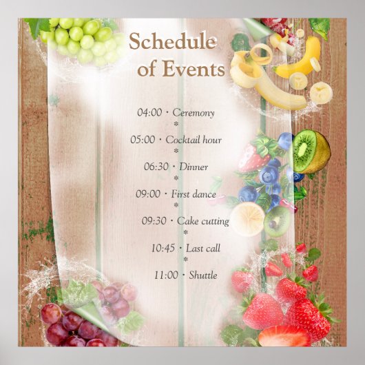 口に水を入れる熱帯果実 ポスター (正面)