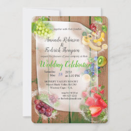 口に水を入れる熱帯果実 招待状