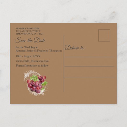 口に水を入れる熱帯果実 案内ポストカード (裏面)