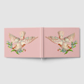 口に花の枝をくわえた美しい白い鳩 ゲストブック (全面)