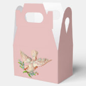 口に花の枝をくわえた美しい白い鳩 フェイバーボックス (オープン)