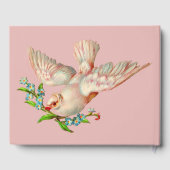 口に花束をくわえた美しい白い鳩 ゲストブック (裏面)