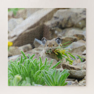 口に葉花や花を入れたピカ ジグソーパズル