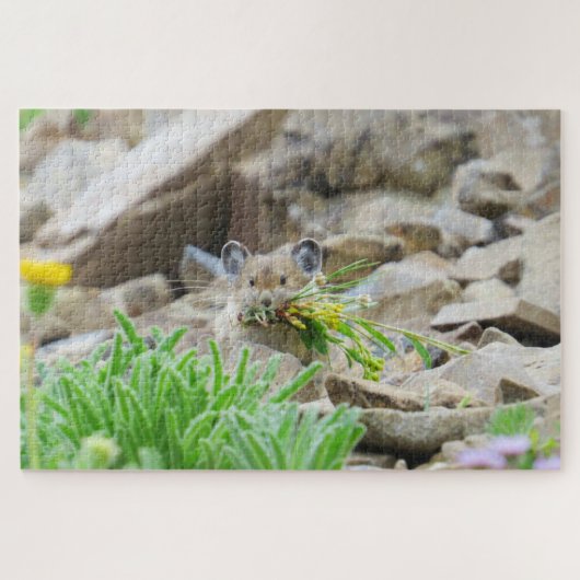 口に葉花や花を入れたピカ ジグソーパズル (横)