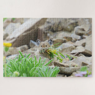 口に葉花や花を入れたピカ ジグソーパズル