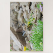 口に葉花や花を入れたピカ ジグソーパズル (縦)