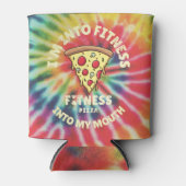 口の中にフィットネスフィットネスのピザが入っている 缶クーラー (正面)