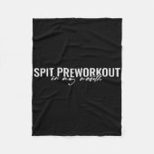 口の中にプレワークアウトを吐おもしろいく皮肉なジムSq フリースブランケット (正面)