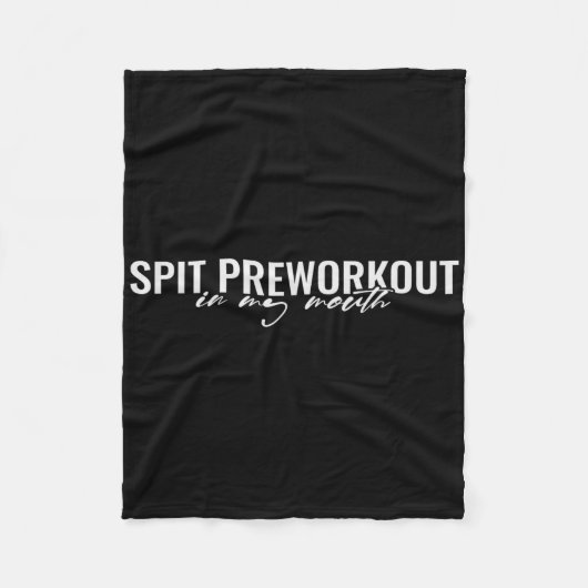 口の中にプレワークアウトを吐おもしろいく皮肉なジムSq フリースブランケット (正面)