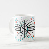 口の中に金を入れて引用文 コーヒーマグカップ (正面左)