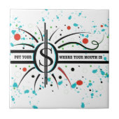 口の中に金を入れて引用文 タイル (正面)