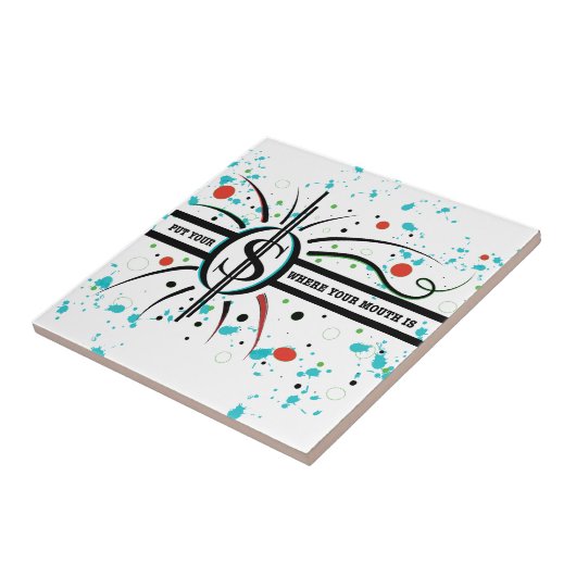 口の中に金を入れて引用文 タイル (側面)