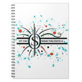 口の中に金を入れて引用文 ノートブック (正面)