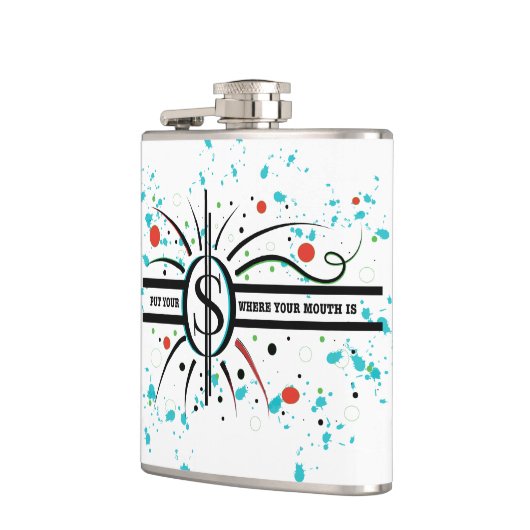 口の中に金を入れて引用文 フラスク (左)