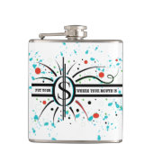 口の中に金を入れて引用文 フラスク (正面)