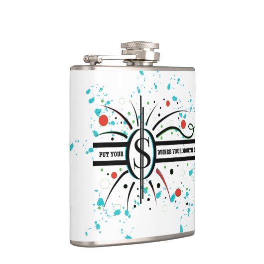 口の中に金を入れて引用文 フラスク (右)