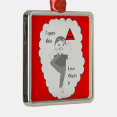 口の冗談プロダクトにあなたの足を置くこと メタルオーナメント (右)