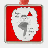 口の冗談プロダクトにあなたの足を置くこと メタルオーナメント (正面)