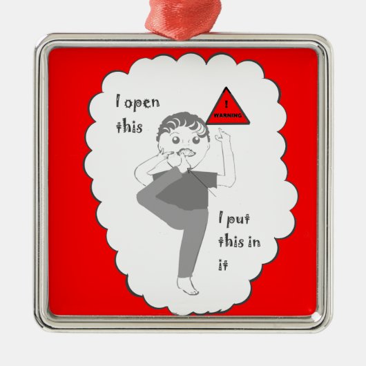 口の冗談プロダクトにあなたの足を置くこと メタルオーナメント (正面)