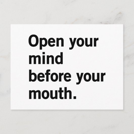 口の前で心を開きなさい。 ポストカード (正面)