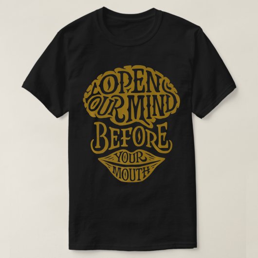 口の前で心を開やる気を起こさせるき Tシャツ (デザイン正面)