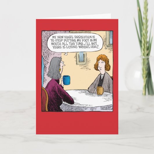 口の新年の冗談カードの足 シーズンカード (正面)