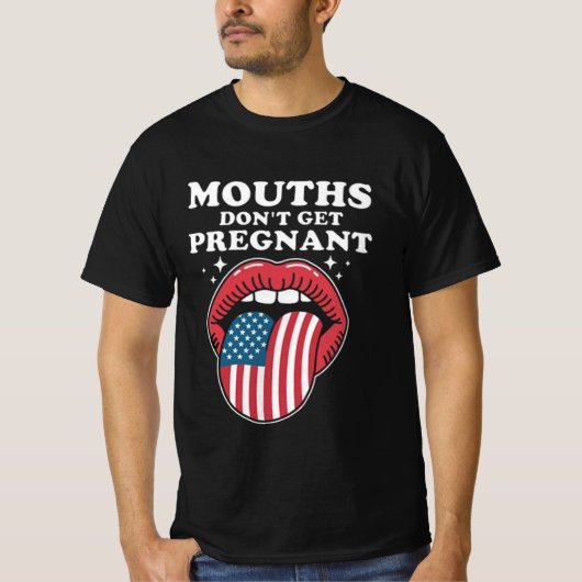 口は妊娠しないけど言葉は残る Tシャツ (正面)