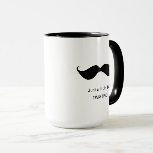 口ひげおもしろいが少し曲がった風変わりな マグカップ (正面右)