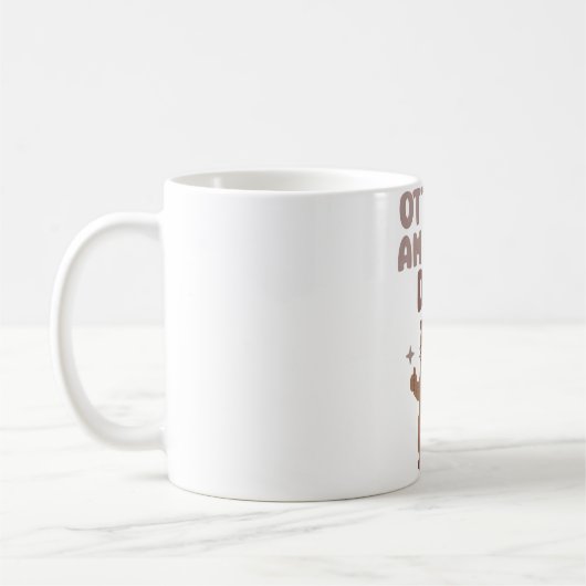 口ひげおもしろいで耳障りな驚くべきパパプリン コーヒーマグカップ (左)