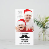 口ひげおもしろいクリスマスフォトカード シーズンカード (スタンド正面)
