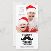 口ひげおもしろいクリスマスフォトカード シーズンカード (正面)