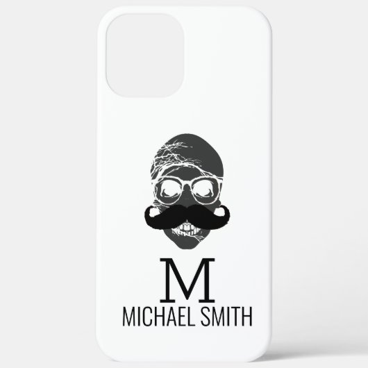 口ひげおもしろいモノグラム Case-Mate iPhoneケース (裏面)