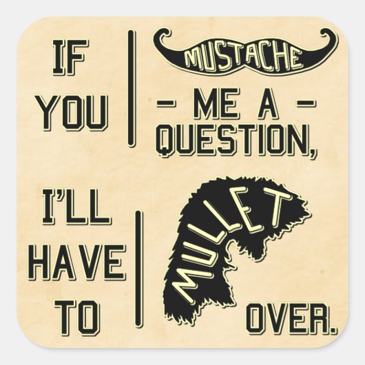 口ひげおもしろい質問マレー冗談プン スクエアシール (正面)