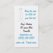 口ひげおよびかみそりのテーマの名刺 割引カード (裏面)