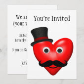 口ひげがトップハットを愛する 招待状 (正面/裏面)