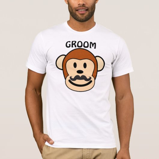 口ひげで猿を育てる Tシャツ (正面)