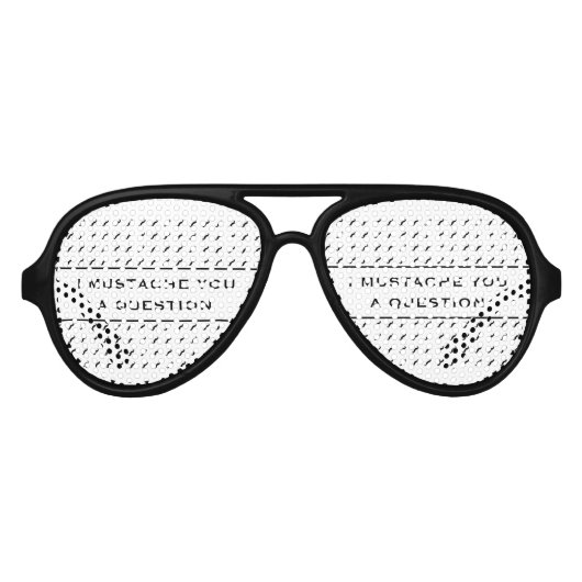 口ひげで質問モダンストライプする アビエーターサングラス (正面)