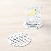 口ひげで質問モダンストライプする ラウンドペーパーコースター (インサイチュ)