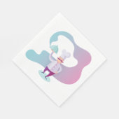 口ひげとトレイで笑顔のシェフ スタンダードランチョンナプキン (角)