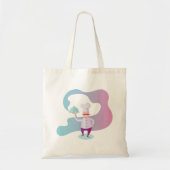 口ひげとトレイで笑顔のシェフ トートバッグ (正面)