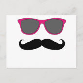 口ひげとピンクのサングラスのユーモア ポストカード (正面)