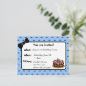 口ひげとボウタイ1st誕生日招待状 インビテーションポストカード (スタンド正面)