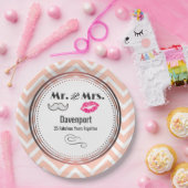 口ひげと唇そしてミセス – 記念日 ペーパープレート (パーティー)