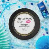 口ひげと唇そしてミセス – 記念日 ペーパープレート (パーティー)