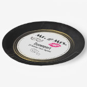 口ひげと唇そしてミセス – 記念日 ペーパープレート (アングル)