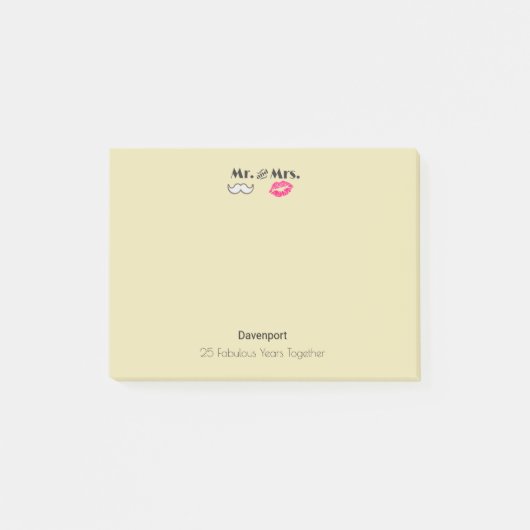 口ひげと唇そしてミセス – 記念日 ポストイット (正面)